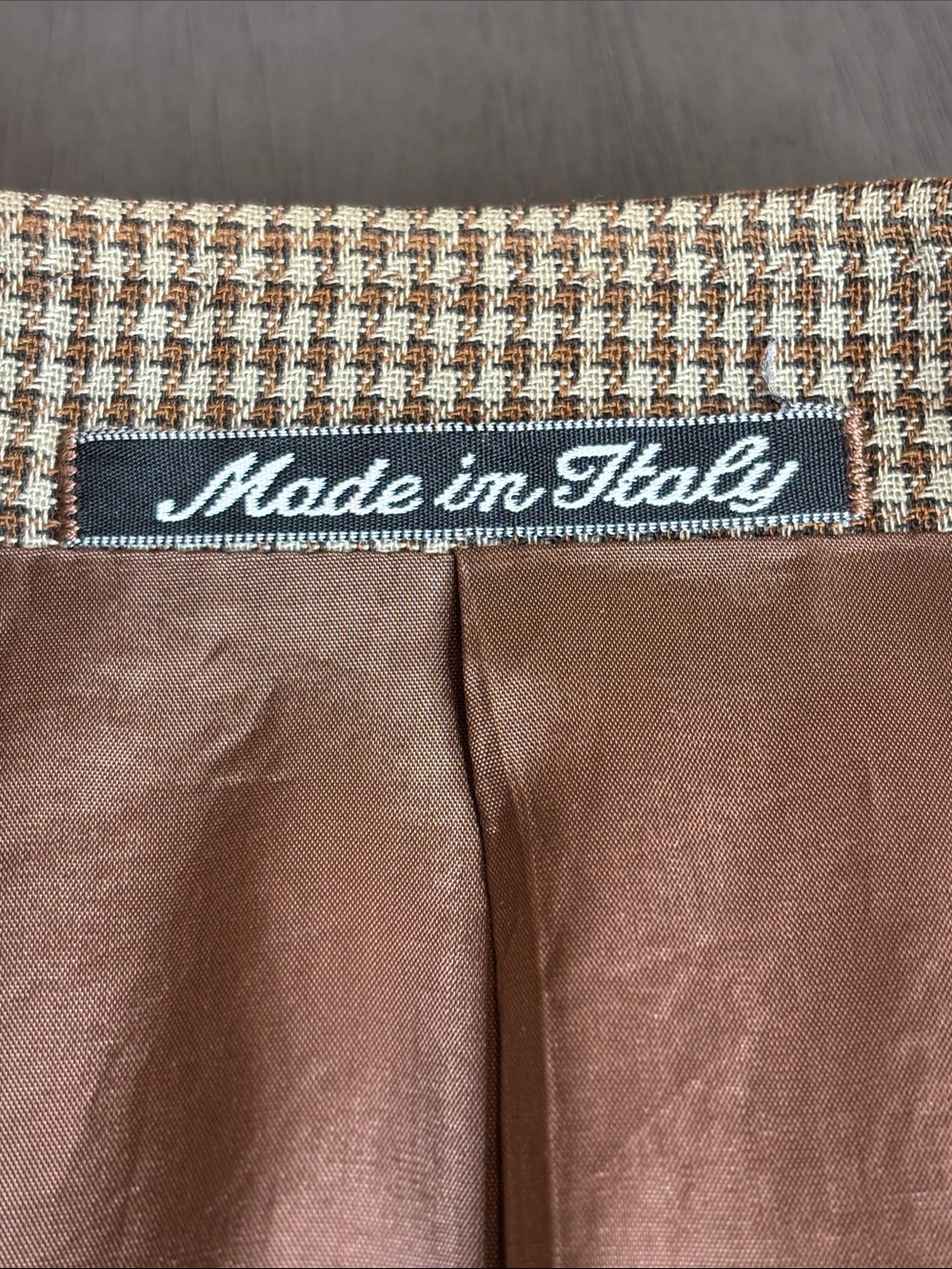 🤎Vintage MANI Armani Brown Houndstooth Blazer 38 Short Italian Wool  Saks 5th🤎 - Picture 6 of 16